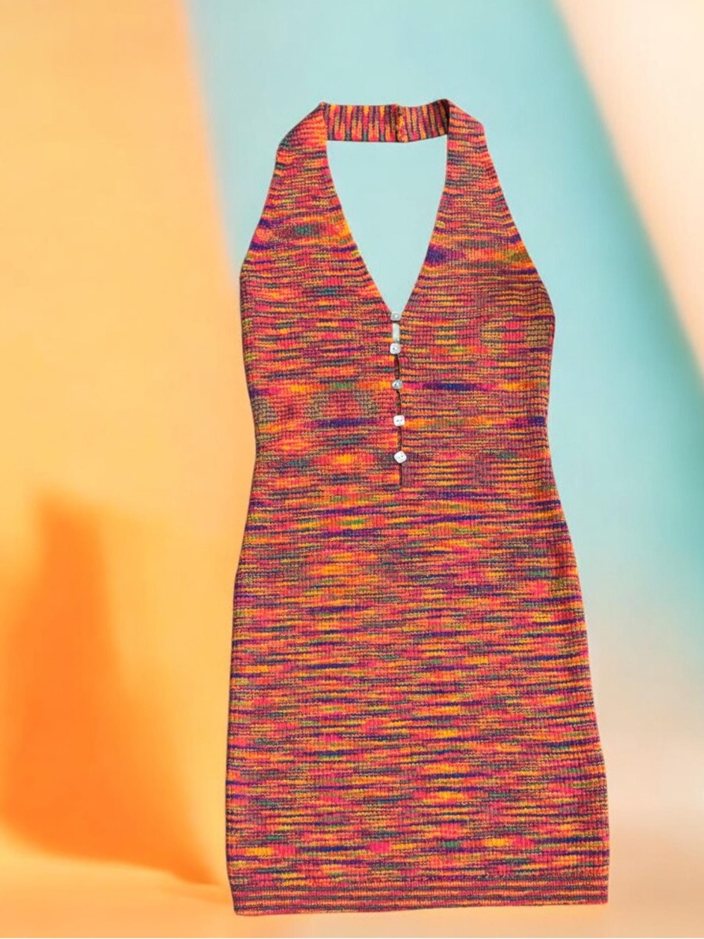 🧶 NWT Nia the Brand Multicolor Halter Dress Women’s Medium 🧶